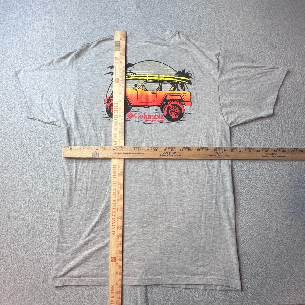 Columbia T-Shirt Mens L Gray PFG Jeep Surfboard Graphic Outdoor Short Sleeve Tee - Picture 5 of 8
